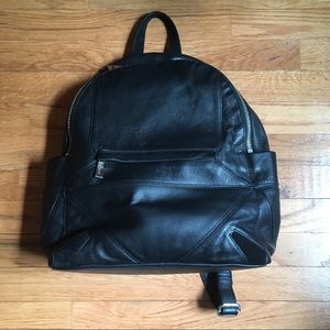 Sorial Candace Black Leather Backpack Purse